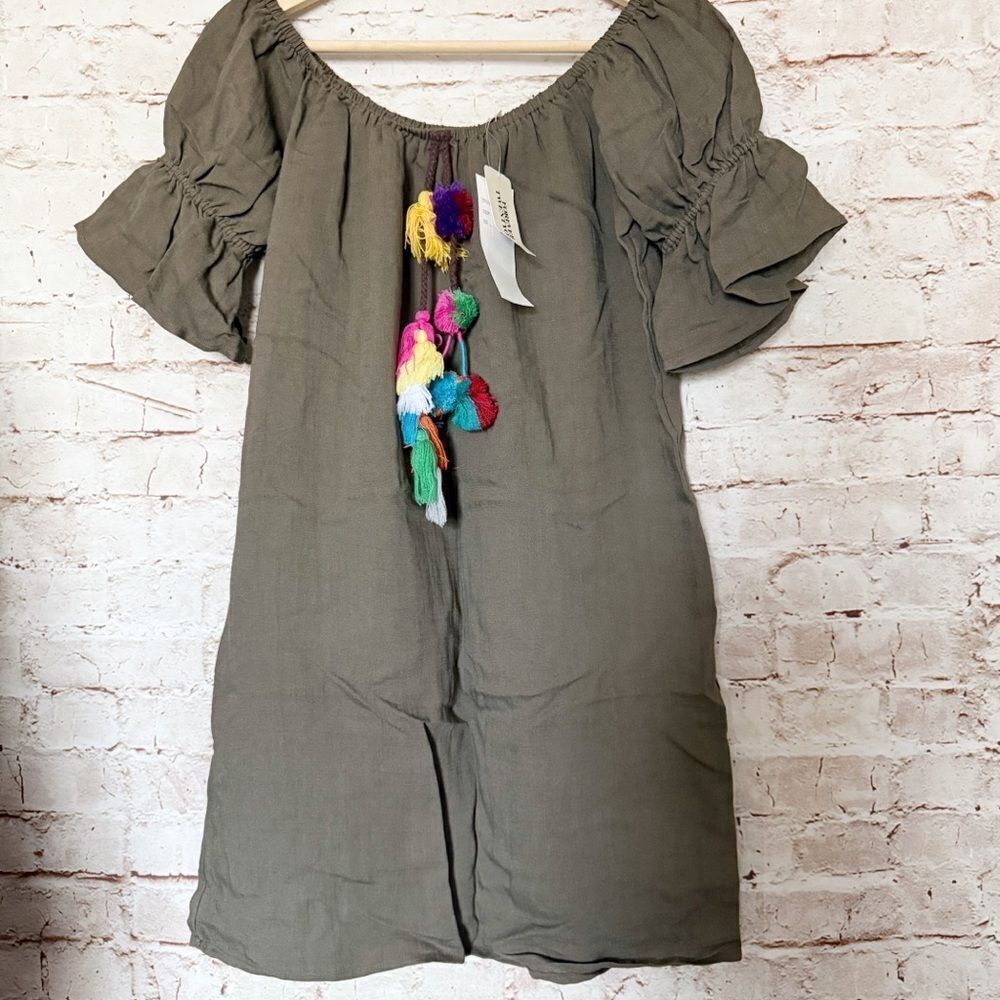 Hot & Delicious tassel shift dress boho